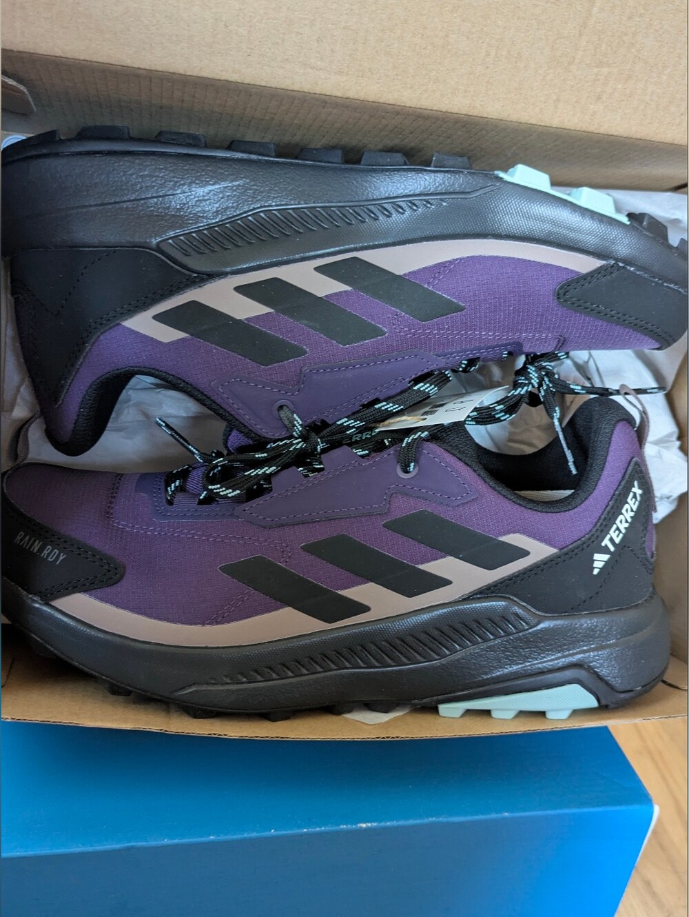 ADIDAS Terrex Anylander Rain.Rdy Hiking Shoes, New, Size 9.5, Purple - Picture 11 of 12